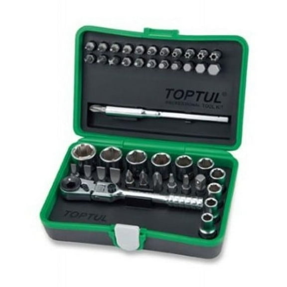 Toptul Metal 45Pcs 1/4" Dr. Mini Ratchet Socket & Bit Set