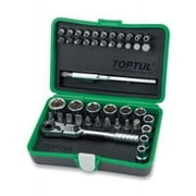 Toptul Metal 45Pcs 1/4 Dr. مجموعة مأخذ التوصيل الصغير ومجموعة البتات