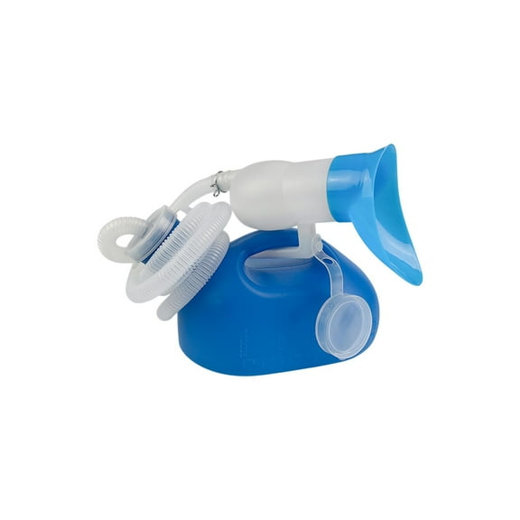 Topukaiba 2L Large-Capacity Urinal Adult Nighttime Urinal With Hose And Odor Control Bedridden Patient Urine Collector Unisex Leak-Proof Night Potty Blue Free Size