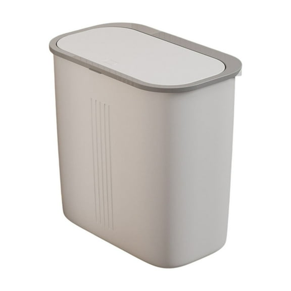 Topukaiba Bathroom Trash Cans With Lids Household Toilet Use Narrow Large Capacity Pressing Pops-Up Lid Models Slit Trash Cans White Free Size