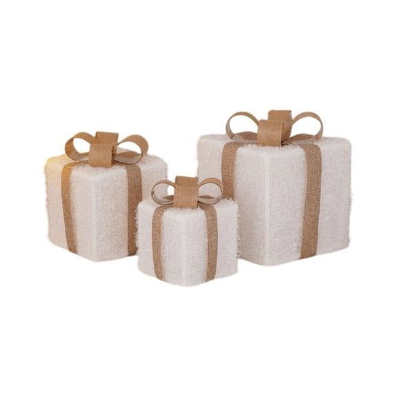 Topukaiba Christmas Light Box Remote Control Set Of 3 Led Gift Box Decoration Outdoor Elevated Christmas Box Gift Decoration Indoor Outdoor Terrace Multicolor A