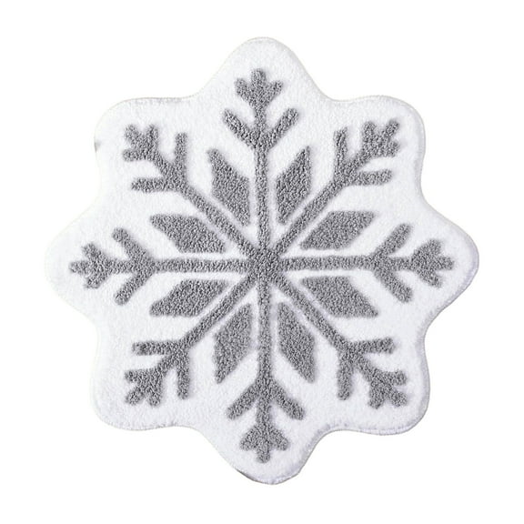 Topukaiba Christmas Rugs Snowflake Shaped Floor Mat Christmas Mat Christmas Decorative For Living Bedroom Kitchen Decoration Bath White Free Size