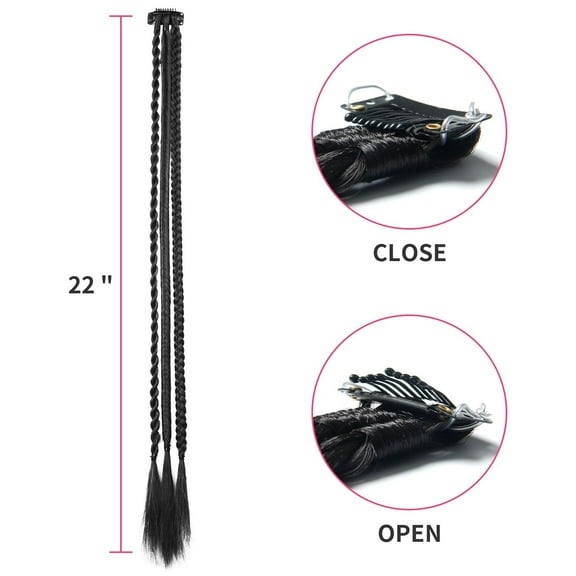 Topukaiba Clip-In Braiding Hair Extensions Braiding Extensions With Hair Clip 22 Inches F