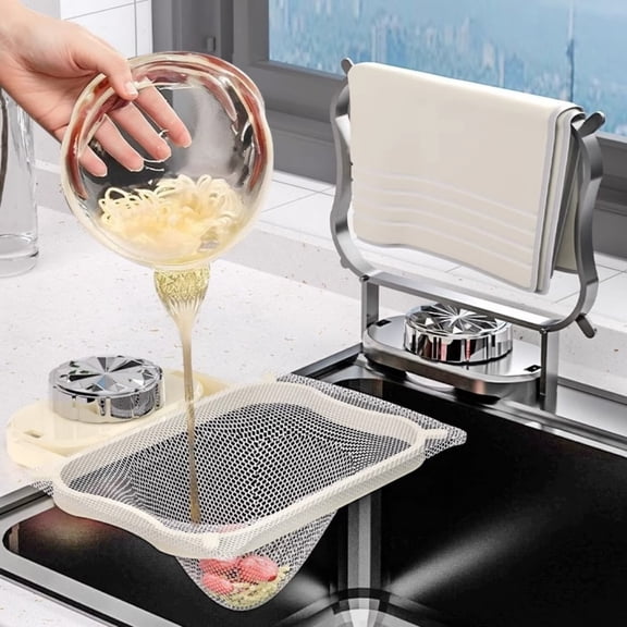 Topukaiba Disposable Kitchen Sink Strainer Bags Food Waste Collector Mesh Net White Free Size