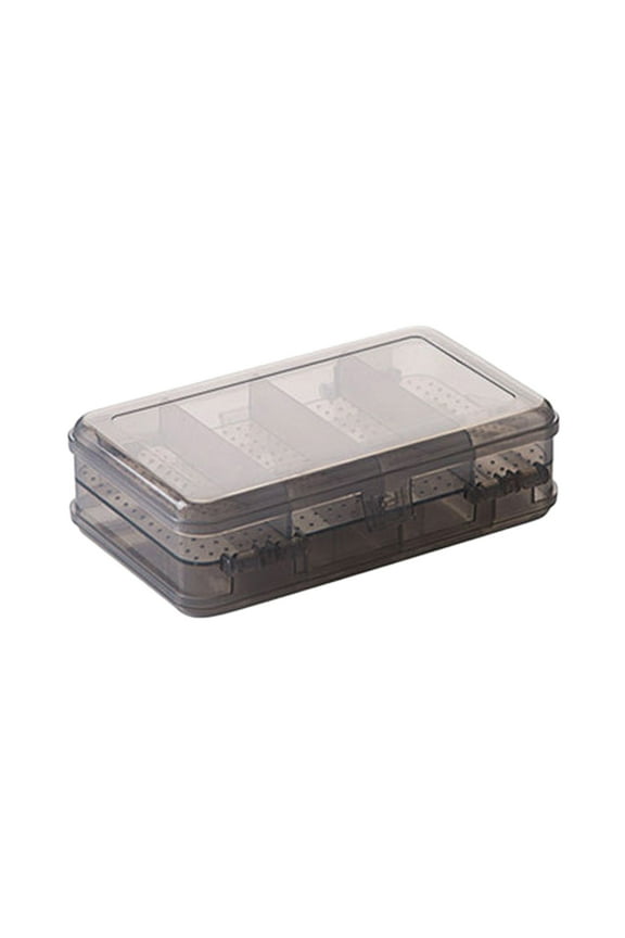 Double Compartment Portable Jewelry Box Plastic Transparent Earrings Storage Box Durables Organizer 10 Grids Mini Storage Box Gray