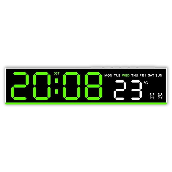 Topukaiba Electronic Clock Multi Functional Digital Alarm Clock Date Temperature Display Led Clock White Free Size