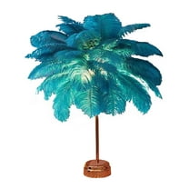 Topukaiba Feather Table Lamp Bedside Lamp Night Light Battery Operated Led Table Lamp For Bedroom Living Room Party Wedding Centerpiece Christmas Valentine'S Day Decor Blue