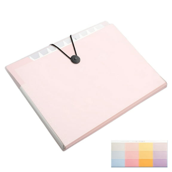 Topukaiba Folding File Organizer 8 Pocket Expanding Folder Portable Document Paper Organizer Home College School Office Supplies Letter Size Pink Free Size