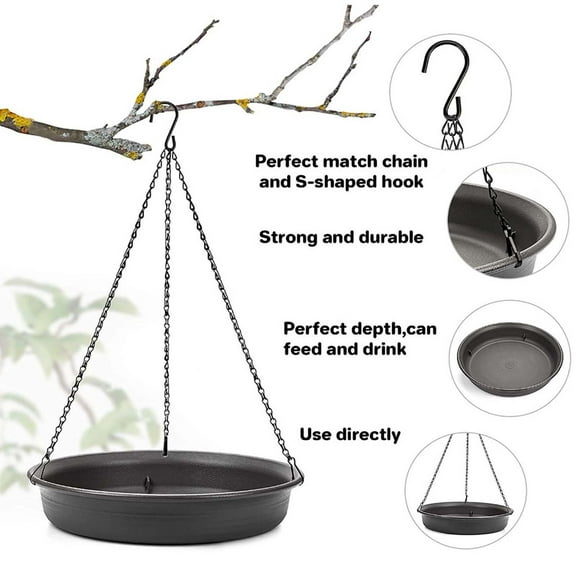 Topukaiba Hanging Bird Feeder Hanging Tray Of Spa Swimming Pool Bird Bath Hanging Bird-Feeder Black