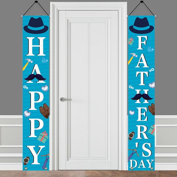 Topukaiba Happy Fathers Day Decorations, 70.8X11.8 Inches Father'S Day Porch Hanging Banner, Indoor Outdoor Background Party Supplies For Family Wall Door Decoration, Color, 70.86X11.81In