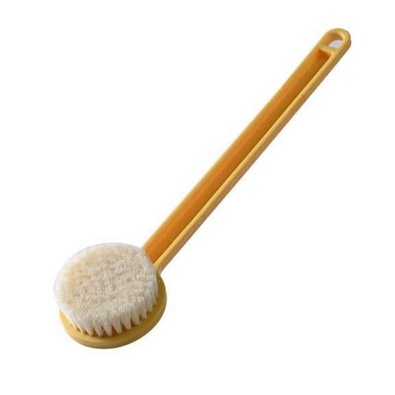 Topukaiba Long Handled Shower Brush Scrubbing Shower Brush Back Scrubbing Shower Brush Hand Scrubbing Shower Brush Hangable Soft Bristle Shower Brush Yellow