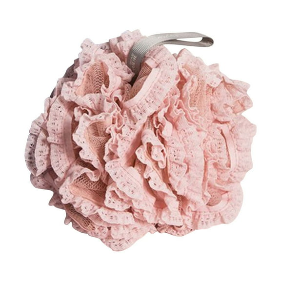 Topukaiba Loofah Bath Shower Sponge Pouf Mesh Exfoliating Pink