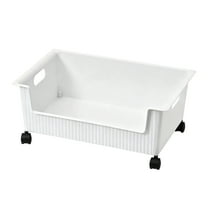 Topukaiba Multi Functional Rolling Storage Box Under Desk Organizer With Wheels Mobile Desk Under Shelf Storage Rack Sorting Bin For Stationery And Sundries White Free Size