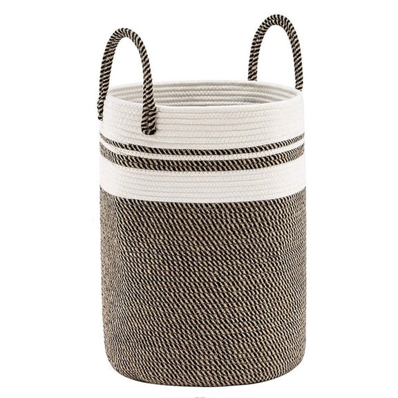 Topukaiba Rope Woven Basket Storage Basket Basket Dirty Clothes Basket Clothes Basket Hand Folding Brown Miscellaneous C