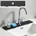 thumbnail image 1 of Topukaiba Silicone Sink Mat for Kitchen Faucet, Narrow Splash Guard Behind Faucet, Self Draining Countertop Protector, Easy to Clean for Kitchen Bathroom Vanity Sink Area,17.7"x4.2",Black, 1 of 8