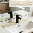 thumbnail image 1 of Topukaiba Silicone Sink Mat for Kitchen Faucet, Narrow Splash Guard Behind Faucet, Self Draining Countertop Protector, Easy to Clean for Kitchen Bathroom Vanity Sink Area,17.7"x4.2",Beige, 1 of 6