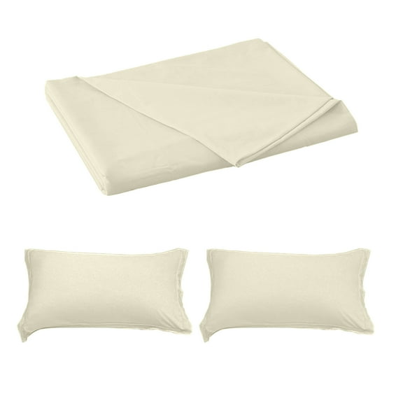 Topukaiba Solid Color Ease Friendly Washable Sheets A Pair Of Pillowcases Milk Yolk
