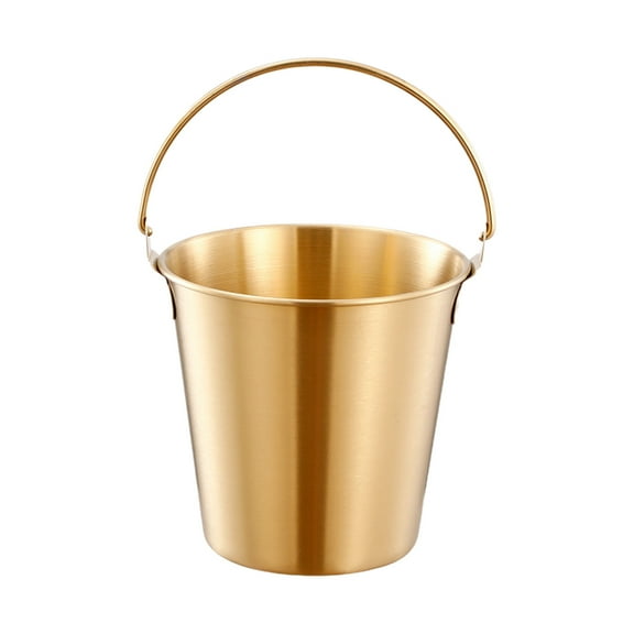 Topukaiba Stainless Steel Ice Bucketcreative Champagne Bucketbar Beer Bucketrestaurant Food Containerfrench Friesfried Chickensnack Bucket Gold Free Size