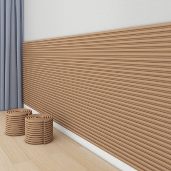 Topukaiba W-Shape Foam Edge Protector, 6.5FT Baby Proofing Corner Guard with Adhesive Tape for Furniture Wall Fireplace Table Stair Door, Protector & Desk,Brown,78.7x7.8in