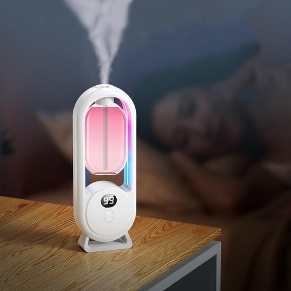 Topukaiba Wall Mounted Essential Oil Diffuser, Digital Display Aroma Diffuser With Automatic Spraying And Ambient Lighting, Rechargeable Humidifier Air Freshener For Home Bathroom, Pink