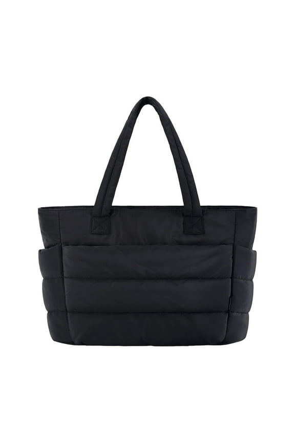 Women'S Pleated Tote Light Handbag Suitable For Travel Work Beach Gym Black