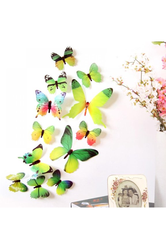 12Pcs Butterfly Wall Decals, 3D Butterflies Home Decor for Room, Wall Sticker for Girls Room Kids Bedroom Bathroom Baby Nursery Decoration