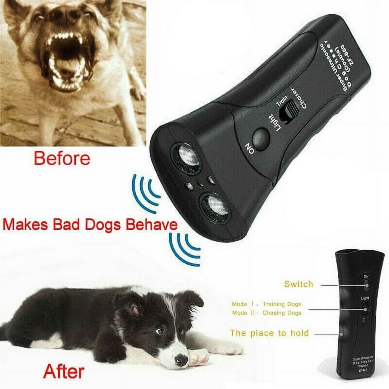 Topumt Anti Dog Barking Pet Trainer LED Light Ultrasonic Gentle Chaser*  Tool Petgentle