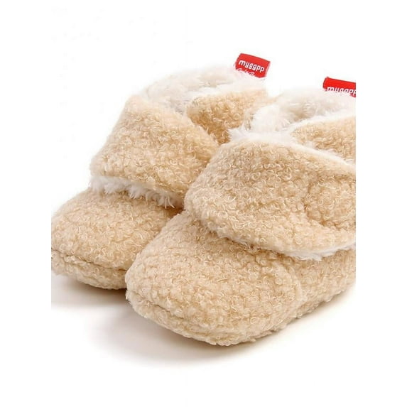 Topumt Baby Boys Girls Cozy Fleece Boots with Non Skid Bottom Warm Winter Socks Slippers