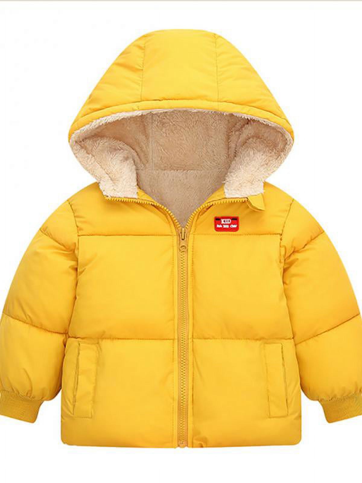 Topumt Boys Girls Hooded Down Jacket Winter Warm Fleece Coat Windproof Zipper Puffer Outerwear 1-6T - image 1 of 1