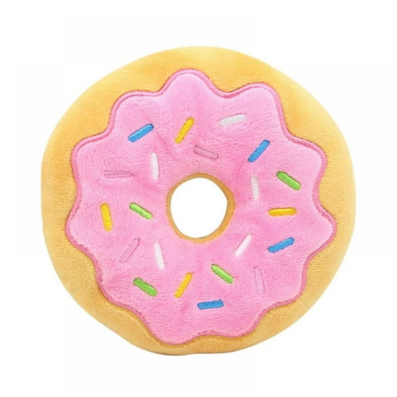 Topumt Donuts Durable Plush Dog Toys with Squeakers