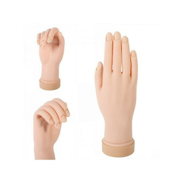 Topumt Flexible Movable Soft Fake Hands for Nail Art Training