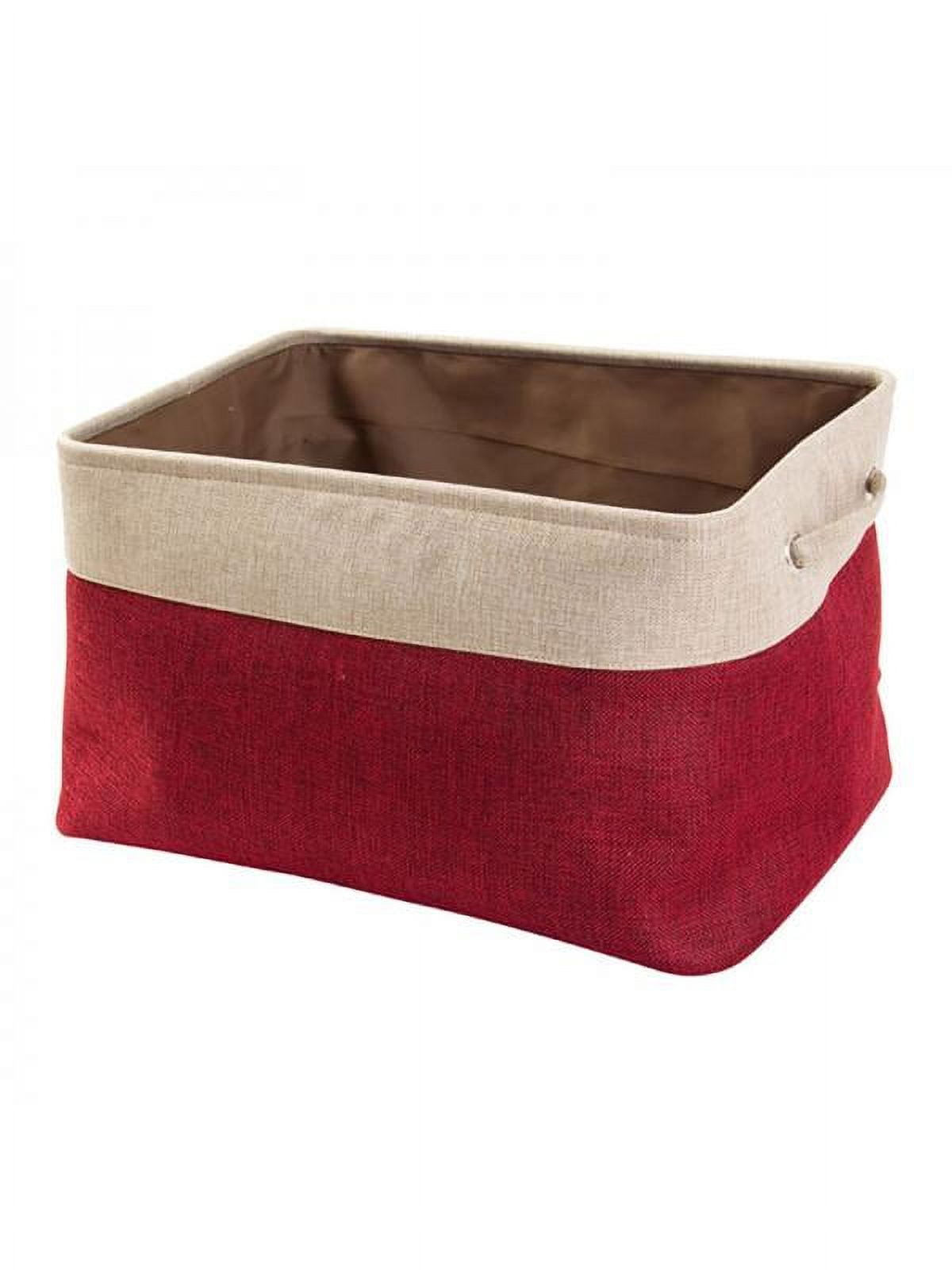 Topumt Foldable Cotton Linen Double Layer Storage Box Clothes Toy Car