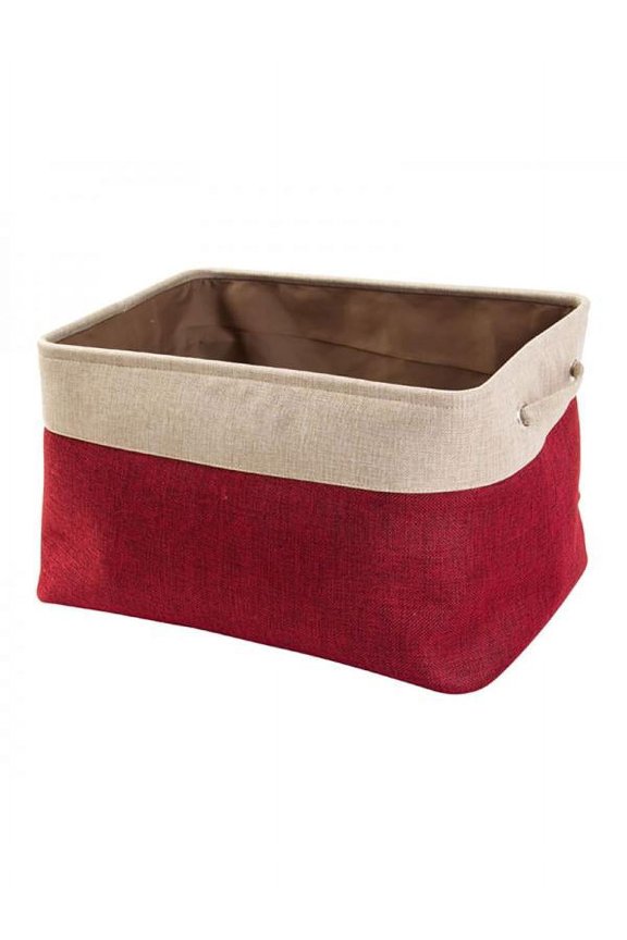 Foldable Cotton Linen Double Layer Storage Box Clothes Toy Car Storage Basket Coverless Portable Holder Box