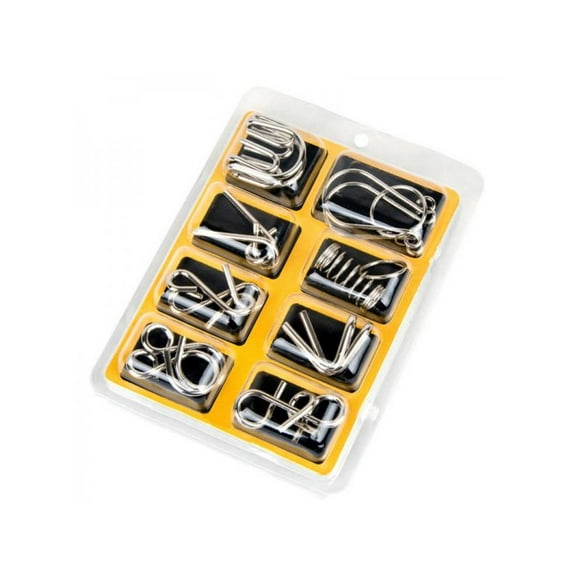 Topumt Kids Adults Metal Wire Puzzle IQ Mind Brain Teaser Puzzles Game Toys Gift 8pcs