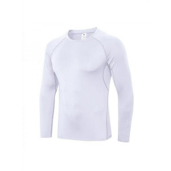 Topumt Men's Quick-drying Fitness Long-sleeved Stretch Tight Sports Running Training Suit Breathable Sweat-wicking T-shirt Top