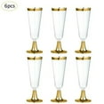 thumbnail image 1 of Topumt Plastic Gold Rimmed Champagne Flutes, Clear Hard Disposable Party & Wedding Glass, Premium Heavy Duty Fancy Cup, 1 of 5