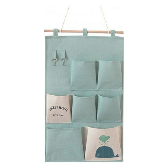 Topumt Simple Hanging Storage Bag Wardrobe Wall Pouch Decor Green