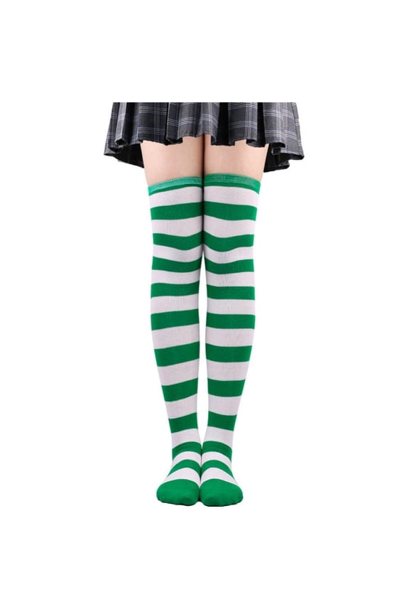 Striped Knee High Socks, Long Over the Knee Striped Stockings for Women Teen Girls Youth