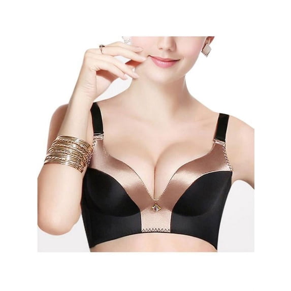 Topumt Women Adjustable Bra Gather Brassiere Seamless Ladies Underwear Bra Sexy Push Up No Steel Ring Bra