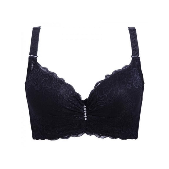 Topumt Women Adjustment Push Up Underwire Bra Thin Padded Bra Lady Gather Lace Floral Bra Brassieres Underwear Lingerie Cup D