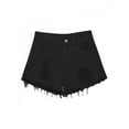 thumbnail image 1 of Topumt Women Fashion Sexy High Waist Ripped Hole Tassel Denim Shorts, 1 of 5