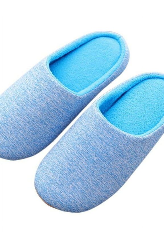 Women Men Fuzzy No-Slip Slippers Closed Toe House Shoes for Indoor Outdoor