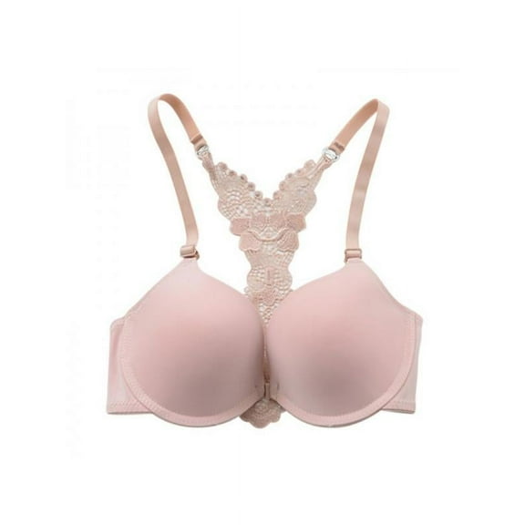 Topumt Women Sexy Lace Bra Butterfly Racer Back Push Up Underwear Lingerie