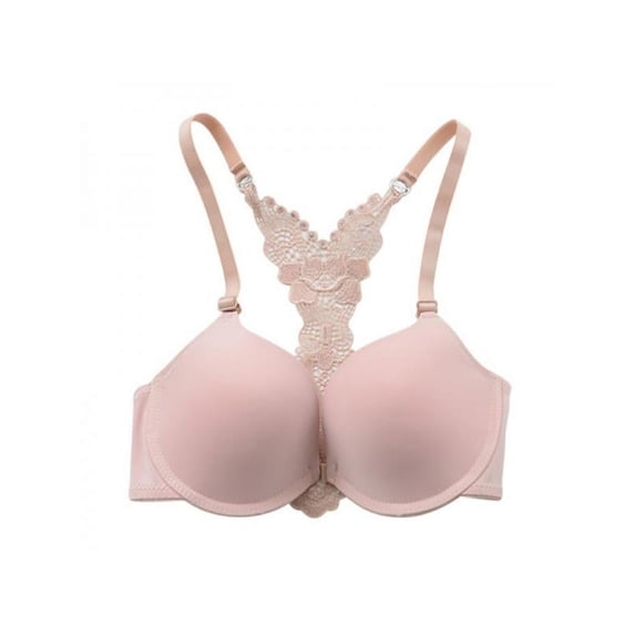Topumt Women Sexy Lace Bra Butterfly Racer Back Push Up Underwear Lingerie