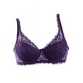 thumbnail image 1 of Topumt Women Sheer Lace Bra Floral Push Up Bras Underwear Lady Underwire Deep V Brassiere Lingerie, 1 of 5