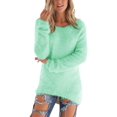 thumbnail image 1 of Topumt Women's Casual Crewneck Long Sleeve Fleece Pullover Sweatshirts Solid Color Fuzzy Warm Outerwear Tops, 1 of 5