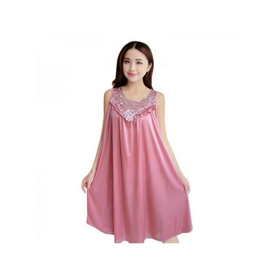 Topumt Womens Satin Lingerie Sleepwear Long Night Dress Silk Chemise
