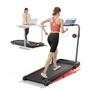 TOPUTURE 2.5HP Walking Pad Treadmill with 9% Incline, 4 in 1 Under Desk Design, 12 Workout Modes, Quiet Motor, Dual LED Displays, App & Remote Control