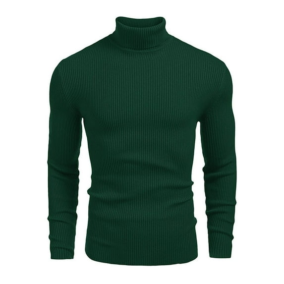 Topvent Men's Shirts Blouse Mens Turtleneck Sweater Slim Fit Sweater for Men Long Sleeve Pullover Sweater Stretch Casual Thermal Sweater AG L