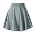 thumbnail image 1 of Topvent Skirt for Women Women's Basic Versatile Flared Stretchy Waist Skated Skirt Casual Mini Plain Pleated Skirt Grey XS, 1 of 4